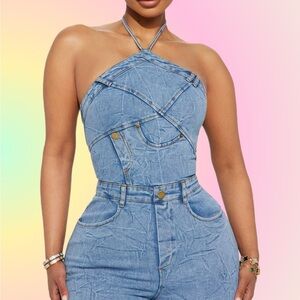 Women's Blue Denim Overalls